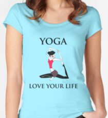 Yoga Love your live Women's Fitted Scoop T-Shirt