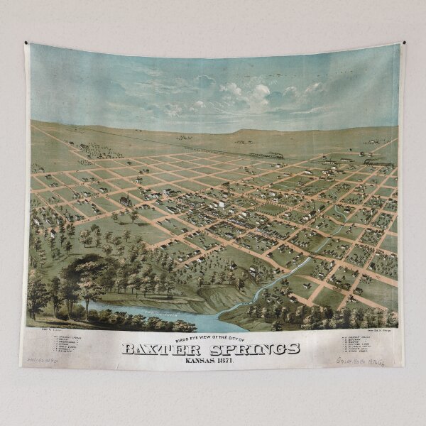 Item preview, Birds eye view of the city of Baxter Springs Kansas (1871) designed and sold by allhistory.