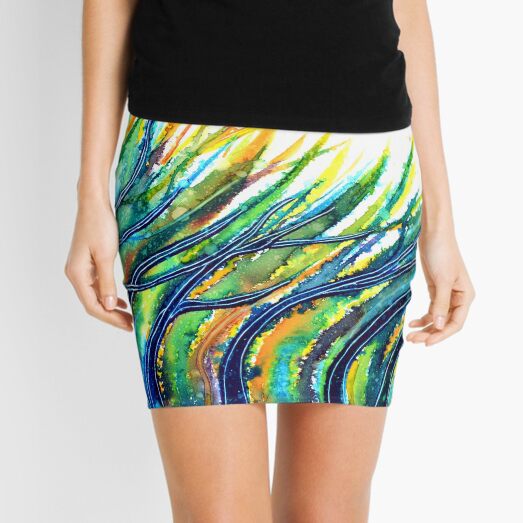 Rainbow Grass Mini Skirt