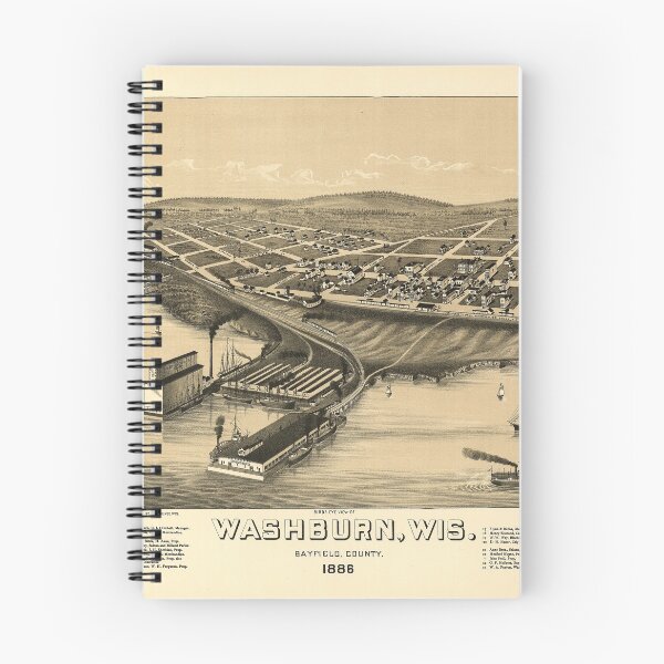 Item preview, Birds eye view of Washburn, Wisconsin (1886) designed and sold by allhistory.
