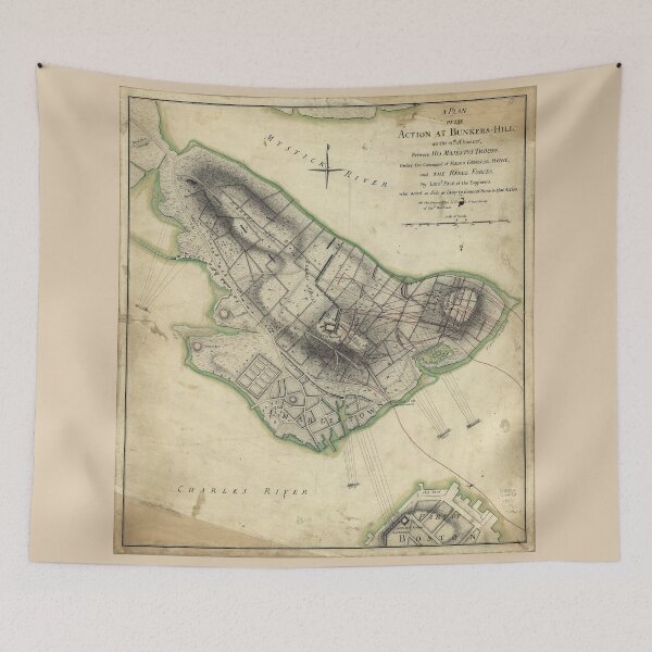 Item preview, Bunkers Hill Revolutionary War Map (June 17, 1775) designed and sold by allhistory.