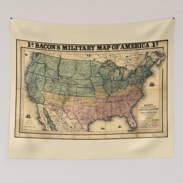 Item preview, Bacon's Civil War Military Map of the United States (1862) designed and sold by allhistory.