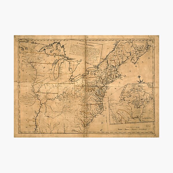 Item preview, United States Map according to the Treaty of Paris (Sept 3rd 1783) designed and sold by allhistory.