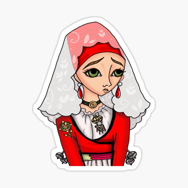 Abito tradizionale di Sassari - Traditional Sardinian dress Sticker