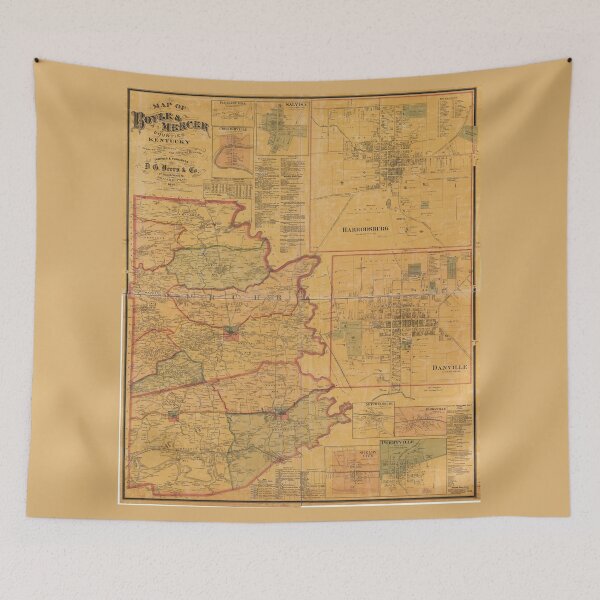 Item preview, Map of Boyle and Mercer Counties Kentucky (1876) designed and sold by allhistory.