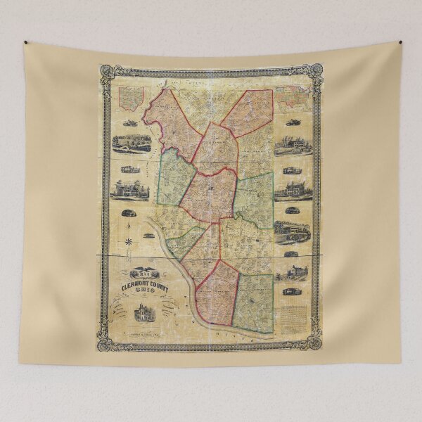 Item preview, Map of Clermont County Ohio (1857) designed and sold by allhistory.