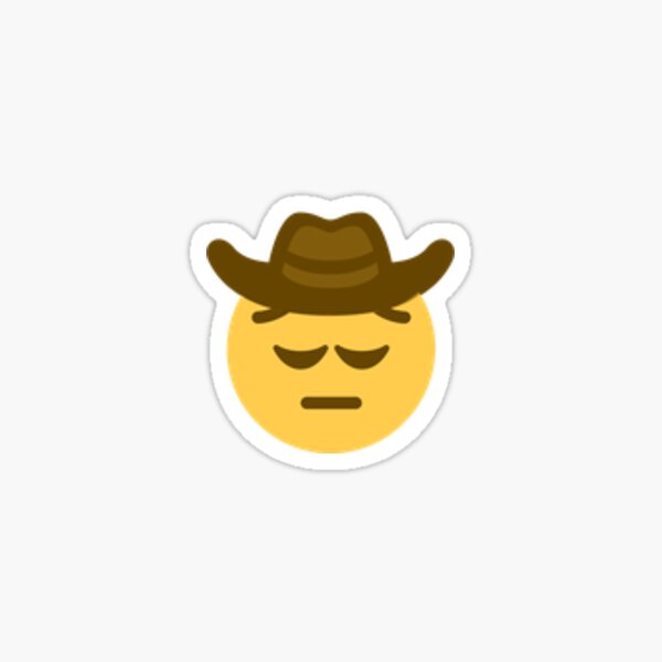pensive cowboy Sticker