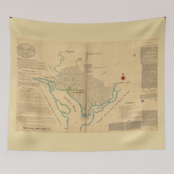 Item preview, Map of Washington D.C. (1791) designed and sold by allhistory.