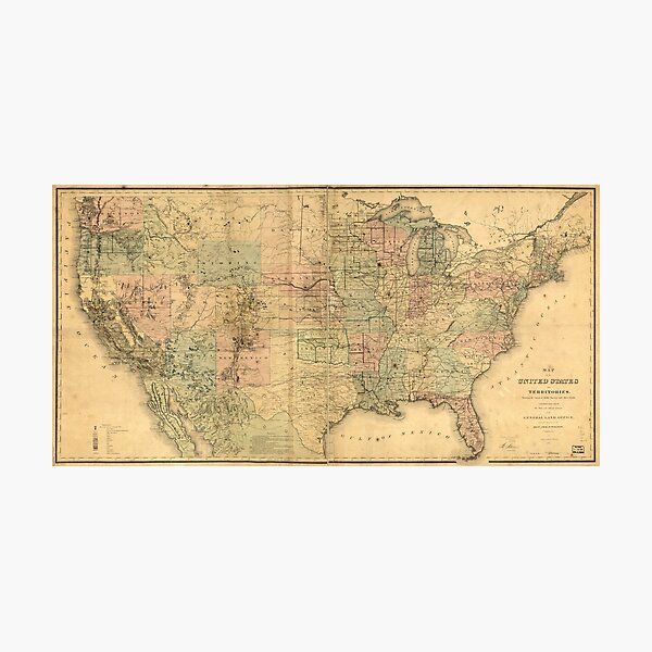Item preview, Map of the United States and Territories (1868) designed and sold by allhistory.