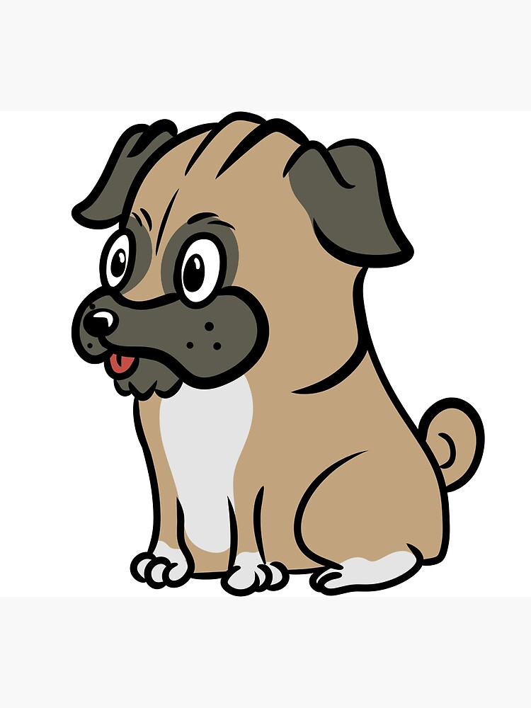 "Pug Cute Cartoon Graphic" Art Print by petprints | Redbubble