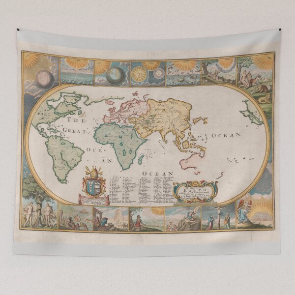 Item preview, Map of the Earth by Joseph Moxon (1681) designed and sold by allhistory.