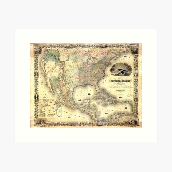 Item preview, Map of the United States of America by J.H. Colton (1849) designed and sold by allhistory.
