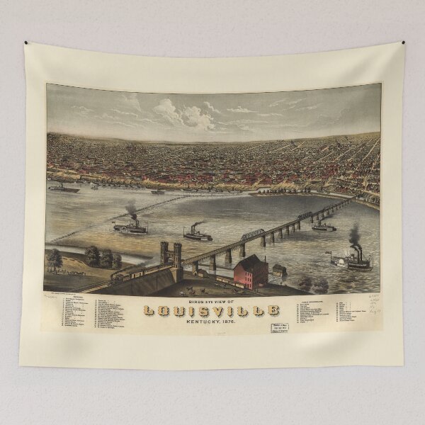 Item preview, Bird's eye view of Louisville, Kentucky (1876) designed and sold by allhistory.