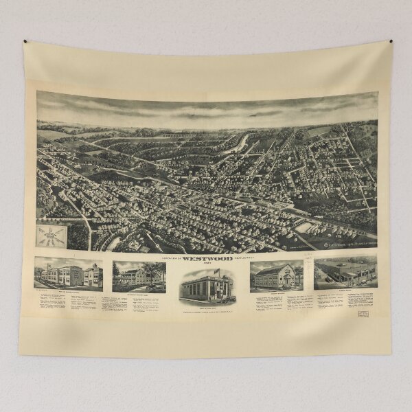 Item preview, Aeroview of Westwood, New Jersey (1924) designed and sold by allhistory.
