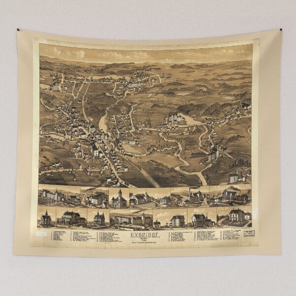 Item preview, Uxbridge, Massachusetts (1880) designed and sold by allhistory.