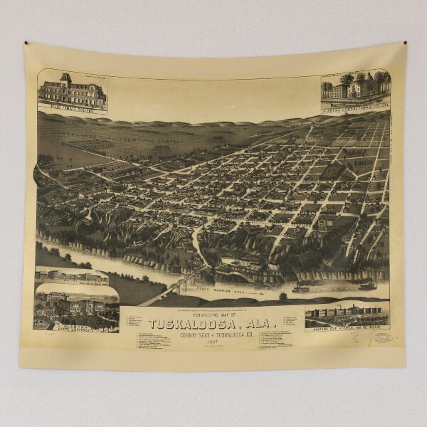 Item preview, Perspective map of Tuskaloosa, Alabama (1887) designed and sold by allhistory.