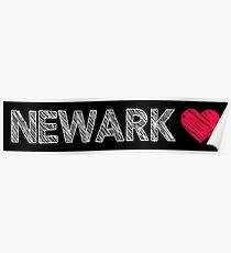 I love Newark sketchy vintage art Poster