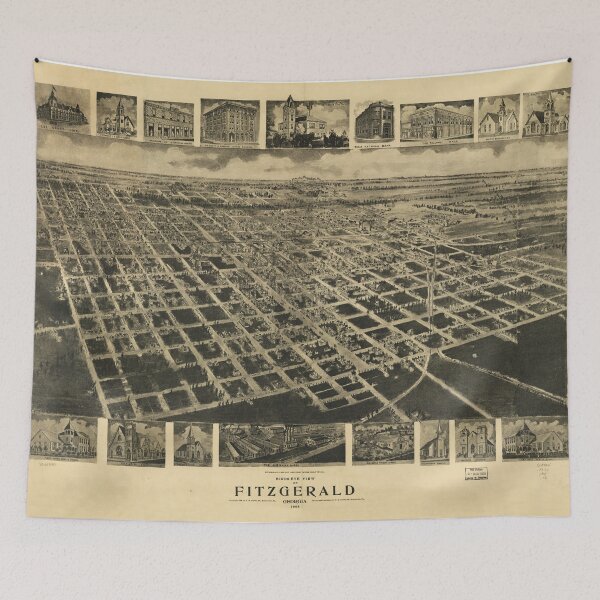 Item preview, Bird's eye view of Fitzgerald, Georgia (1908) designed and sold by allhistory.