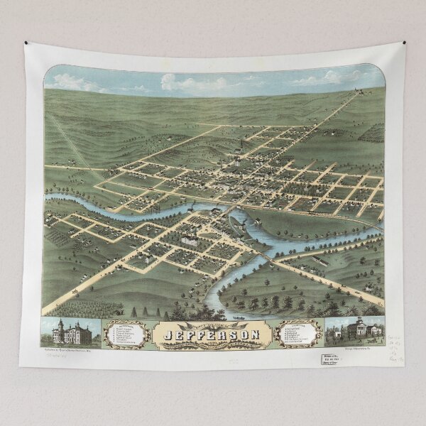 Item preview, Bird's eye view of Jefferson Wisconsin (1870) designed and sold by allhistory.
