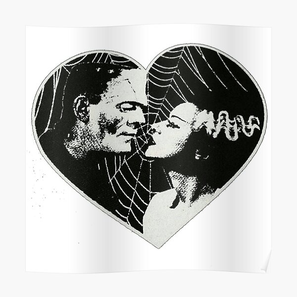 Frankenstien und Braut von Frankenstein verliebt Poster