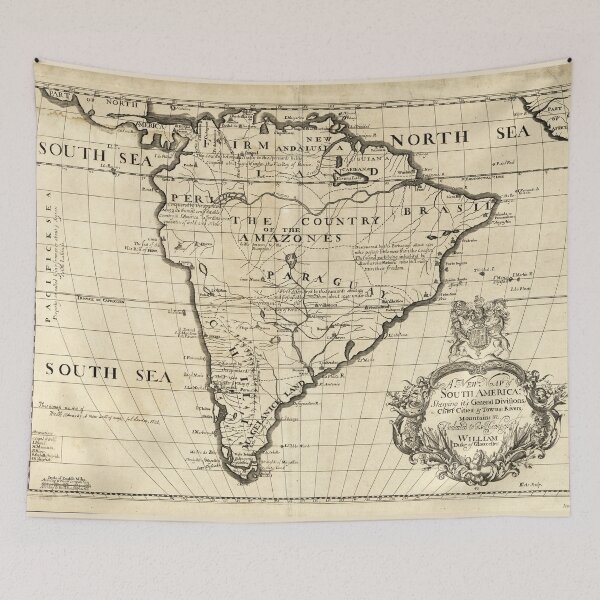 Item preview, Map of South America by Benjamin Cole (1722) designed and sold by allhistory.