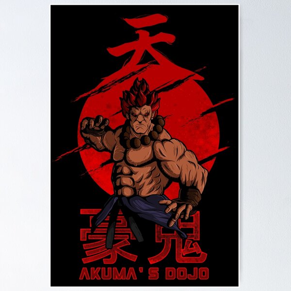 Akuma Street Fighter Poster Kanji Art Board Print for Sale by