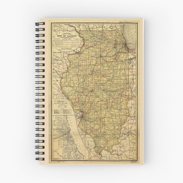 Item preview, Railroad Map of Illinois (April 1, 1898) designed and sold by allhistory.