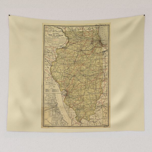 Item preview, Railroad Map of Illinois (April 1, 1898) designed and sold by allhistory.