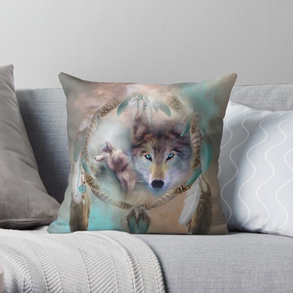 Wolf - Dreams Of Peace Throw Pillow