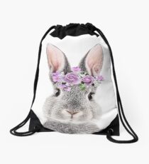 Häschen mit Blumen Rucksackbeutel