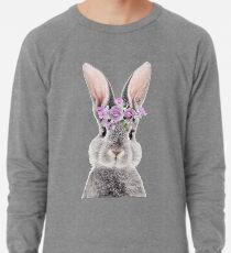 Häschen mit Blumen Leichtes Sweatshirt