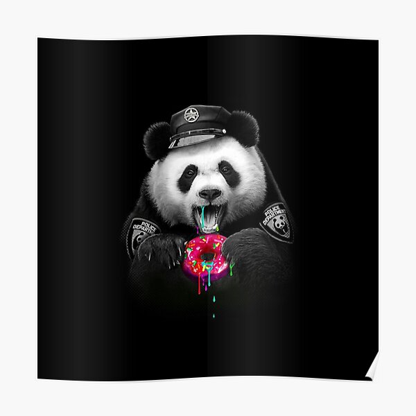 Panda love Donuts Poster