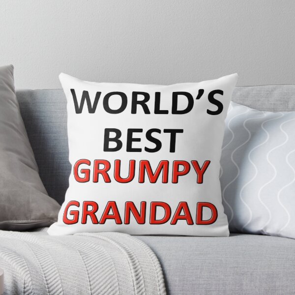 World's Best Grumpy Grandad Gifts Comedy Range Throw Pillow