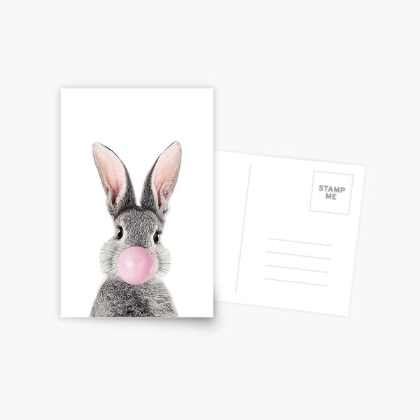 Bunny With Bubble Gum Postcard