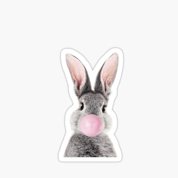 Bunny With Bubble Gum Sticker