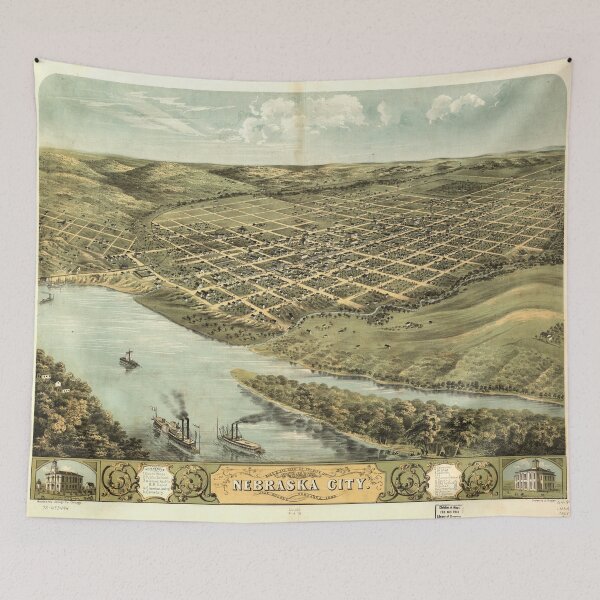 Item preview, Bird's Eye View of Nebraska City, Nebraska (1868) designed and sold by allhistory.