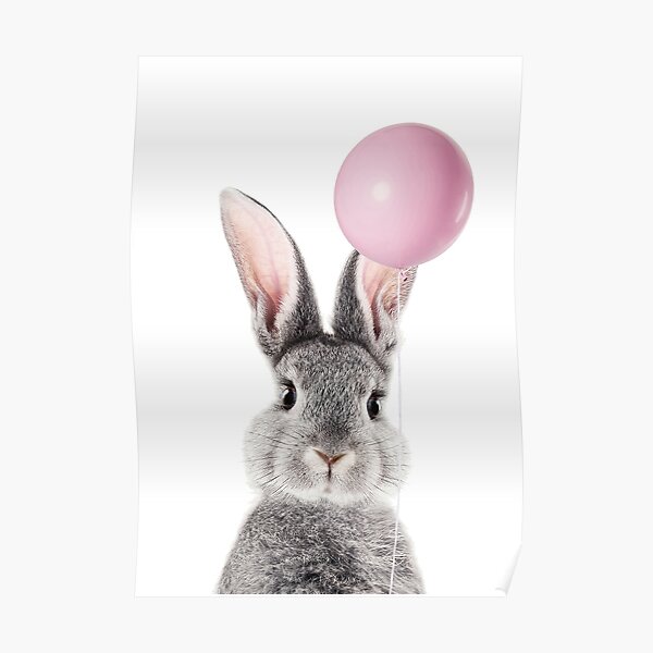 Bunny With Balloon Poster