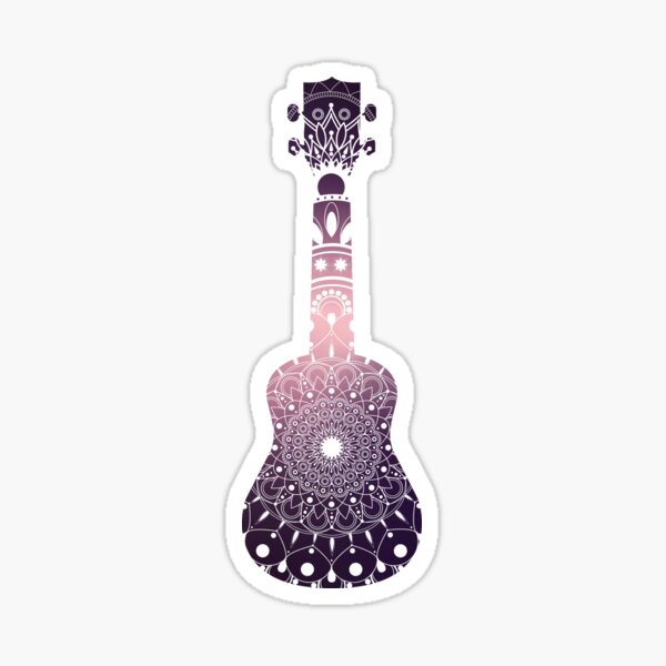 UKULELE gradient design with mandala rosette Sticker