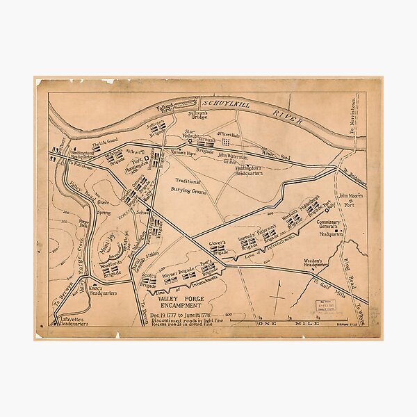 Item preview, Valley Forge Encampment Map, Dec. 19, 1777 - June 18, 1778 designed and sold by allhistory.