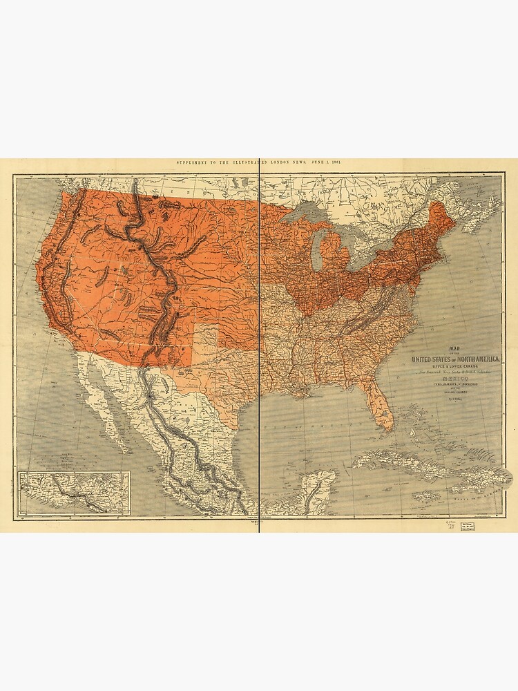 "Map of the United States (1861)" Poster by allhistory | Redbubble