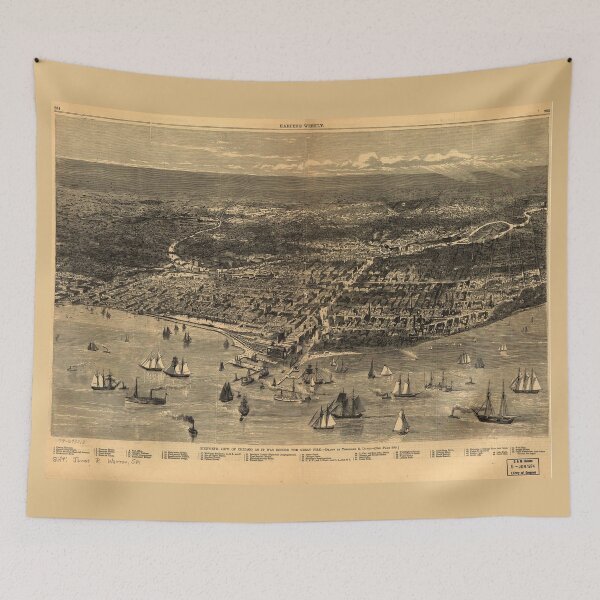 Item preview, Bird's-Eye-View Of Chicago As It Was Before The Great Fire (1871) designed and sold by allhistory.