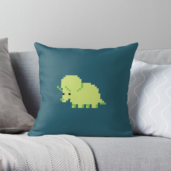 Bit-Dinosaurs Tryceratops Throw Pillow