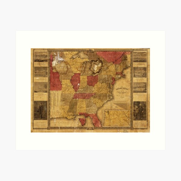Item preview, Map of The United States (1837) designed and sold by allhistory.