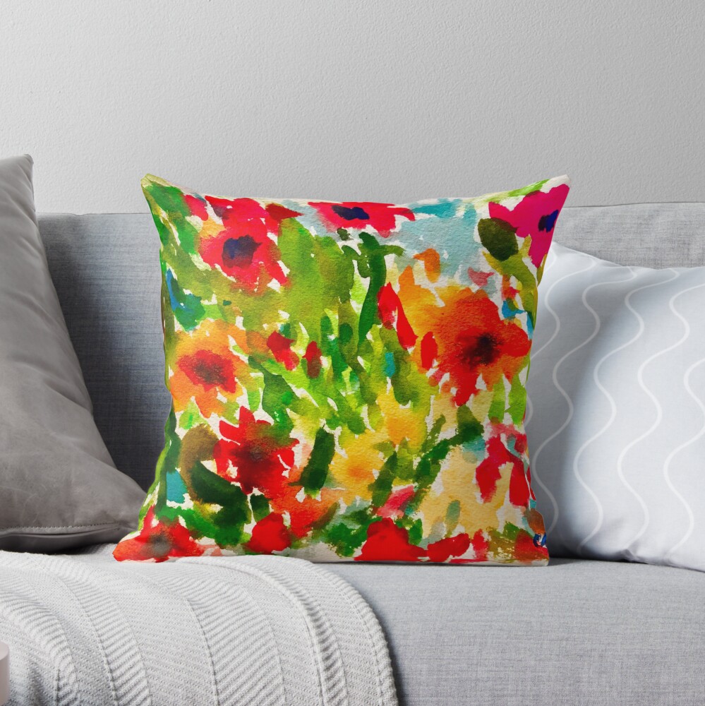 Flower Pop Throw Pillow