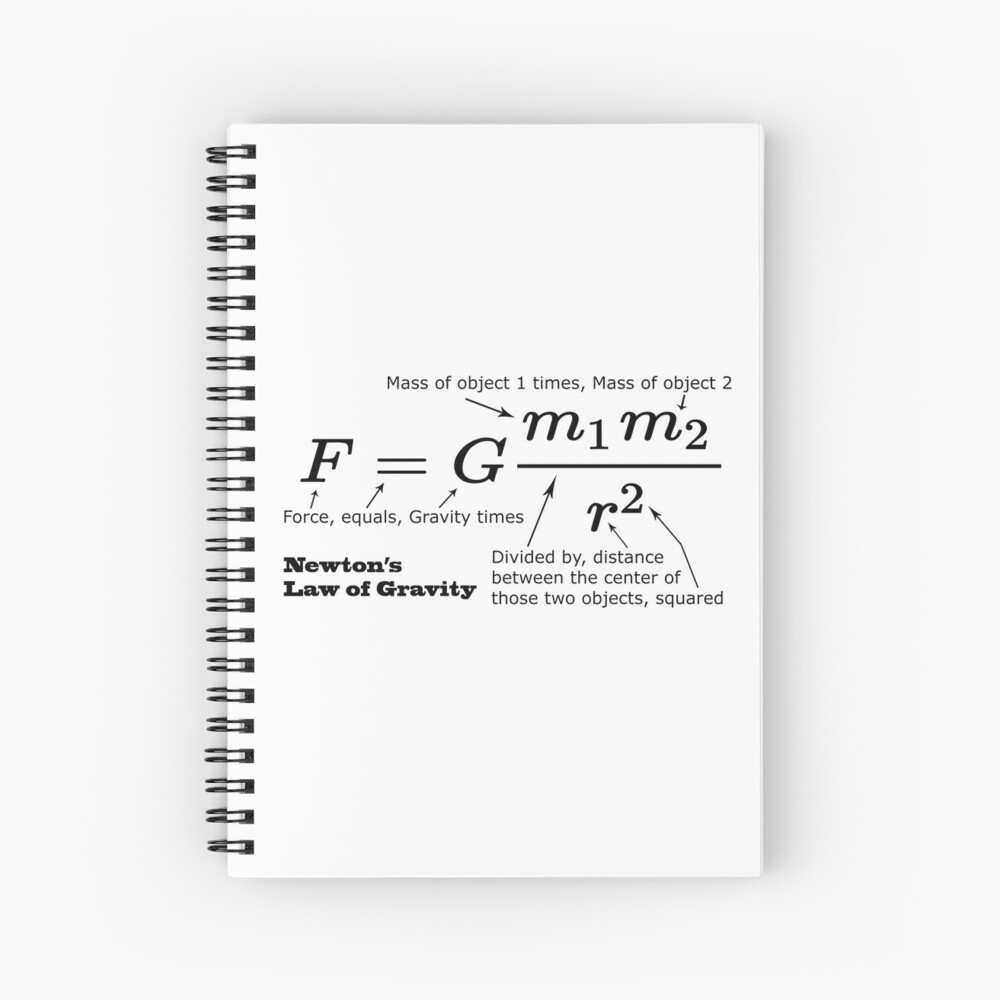 Newtons Law Of Universal Gravitation Spiral Notebook By Allhistory Redbubble 3593