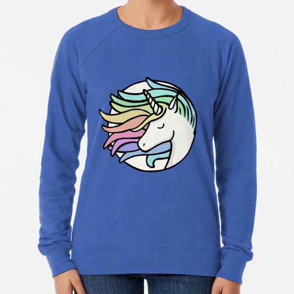 Cute Retro Rainbow Unicorn Lightweight Sweatshirt