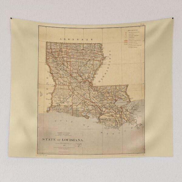 Item preview, Map of the State of Louisiana (1876) designed and sold by allhistory.