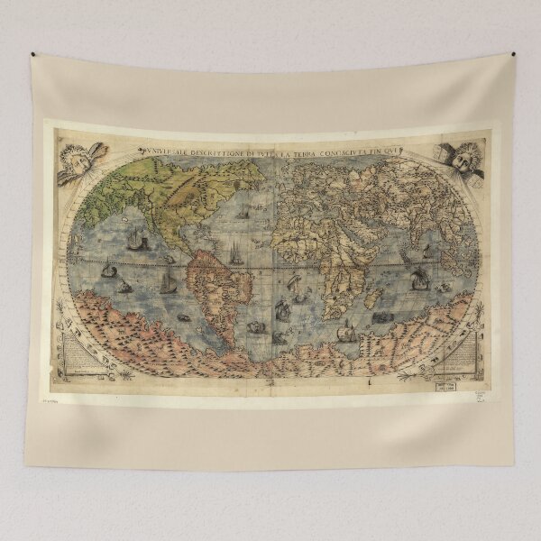 Aperçu de l'œuvre Vniversale descrittione de tvtta la terra conoscivta fin qvi (carte du monde 1565) créée et vendue par allhistory.