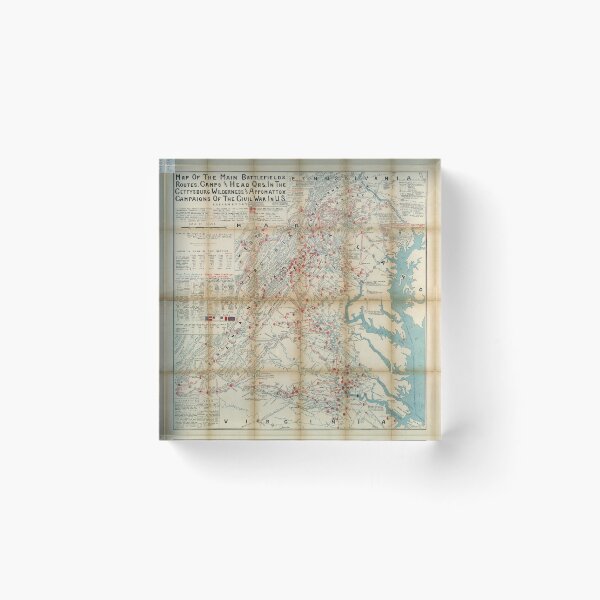 Item preview, Gettysburg, Wilderness and Appomattox Civil War Battlefield Map designed and sold by allhistory.