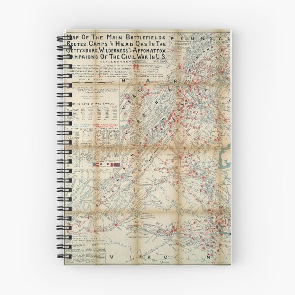 Item preview, Gettysburg, Wilderness and Appomattox Civil War Battlefield Map designed and sold by allhistory.
